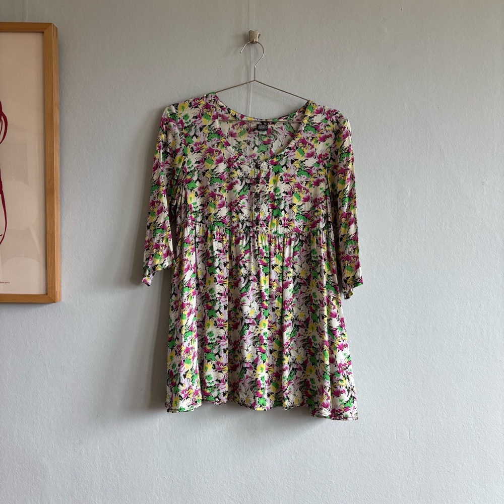 vintage free people floral babydoll w pockets